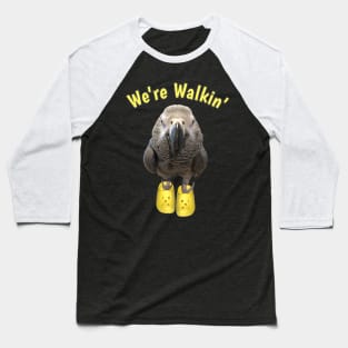 African Grey Parrot Walking Exercise Baseball T-Shirt